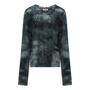 COCOBELLA手工扎染渐变镂空提花针织衫晕染印花T恤休闲罩衫TS7018