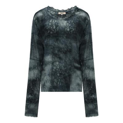 COCOBELLA手工扎染渐变镂空提花针织衫晕染印花T恤休闲罩衫TS7018