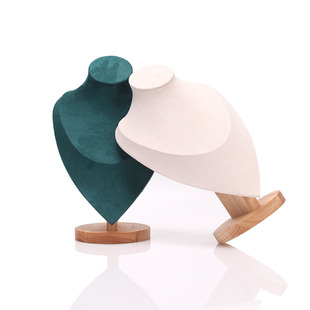 实木人像模特首饰架项链手链展示架子柜台人脖饰品珠宝柜台道具托