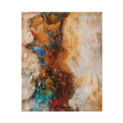手绘油画客厅抽象肌理画挂画