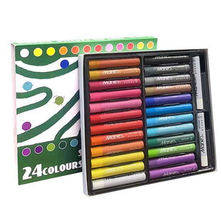 马利软性重彩油画棒套装24色油画棒油画棒涂抹笔软性油画棒白色重彩油画棒24色油性重彩油画棒