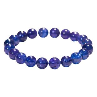 PLSTONE普琳丝天然文玩坦桑尼亚老矿珠宝坦桑石圆珠手链手串