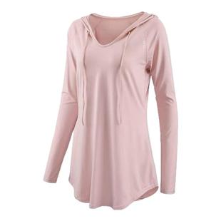 新品连帽瑜伽上衣女秋冬款跑步速干运动长袖宽松罩衫显瘦健身服
