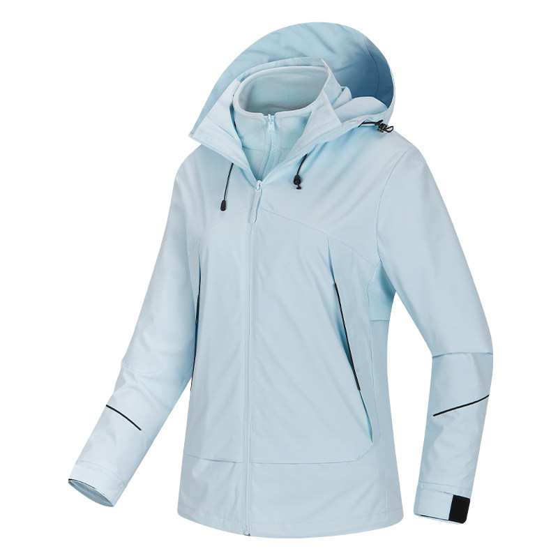 kzok冲锋衣三合一防泼水拉链男女外套秋冬滑雪登山服防风防水情侣