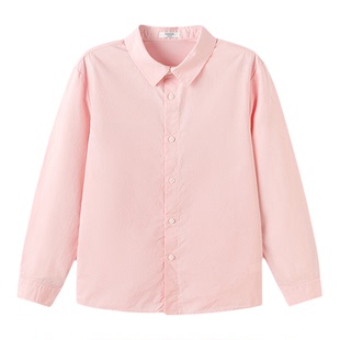 巴拉巴拉童装男童长袖衬衫宝宝2026新款春装纯棉亲肤纯色衬衣时尚