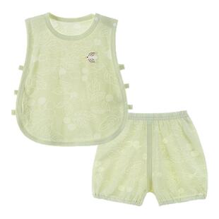 【洋甘菊】宝宝套装2026夏季婴儿衣服儿童薄款夏装琵琶衣背心短裤