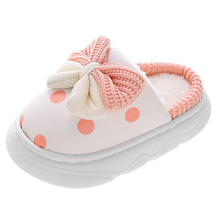 儿童棉拖鞋秋冬季女童防水保暖室内公主防滑时尚洋气软底女孩学生