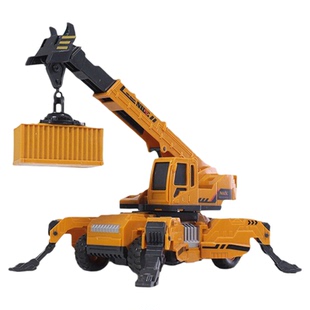 变形吊车磁力吸盘伸缩吊臂360°车身旋转双模驱动 工程车模型3岁+