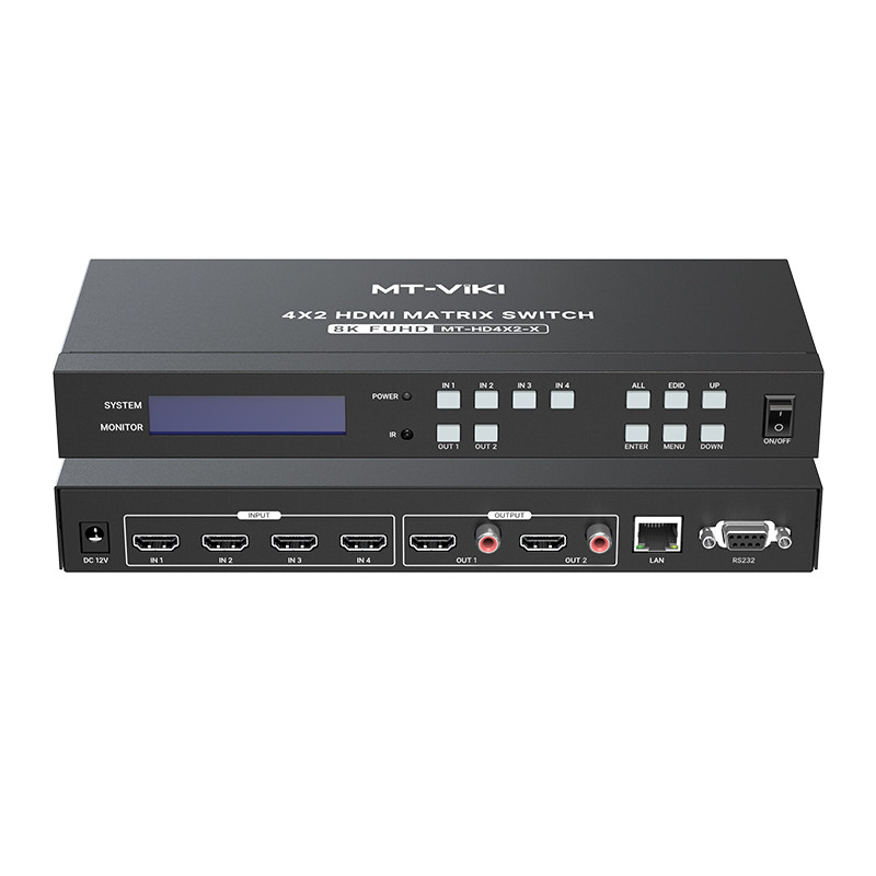 迈拓维矩hdmi矩阵切换器4进2出8K