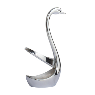 创意天鹅座不锈钢水果叉套装甜品勺咖啡勺雪糕勺子底座西餐具套装