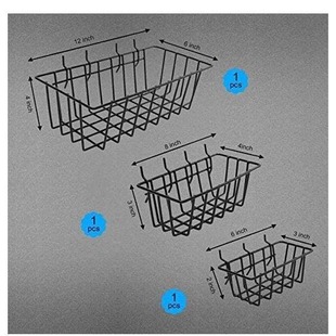 洞洞板超市工具篮物品批发篮子艺收纳现代简约收纳悬挂铁3PC筐