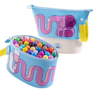 得力步乐小胖丁易洗锥头水彩笔小学生专用六一儿童礼物绘画幼儿园用品美术用品美术绘画笔易清洗画笔