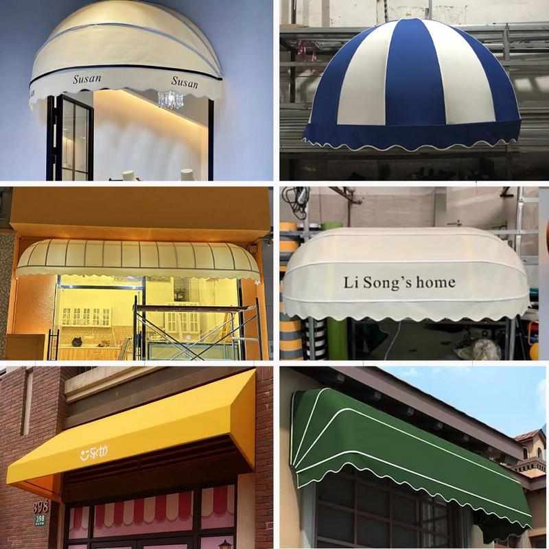 热卖法式蓬西瓜雨篷活动折叠防水梯形雨棚门头半圆装饰窗户遮阳篷