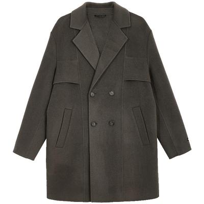 杰克琼斯男装男士羊毛外套秋季简约静奢风中长款商务休闲毛呢大衣