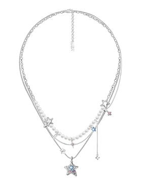 MASW麻秀时尚多层星星珍珠项链女