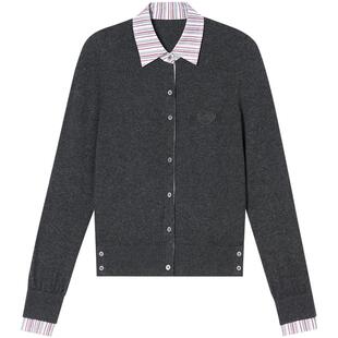 SALT.P可颜MIU系假两件衬衫领针织衫上衣女2025冬新款AC35506130