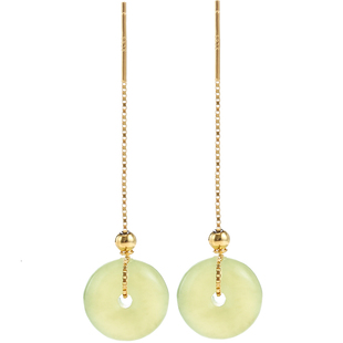 925纯银18K金耳线空托配件 diy多功能平安扣耳扣耳线耳钩耳环材料