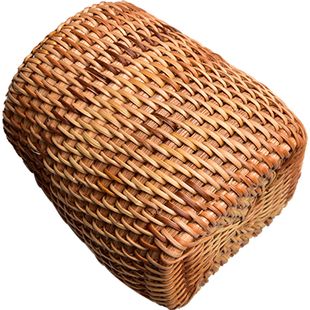 老秋藤编茶筒茶具篓盒 茶道六君子收纳筒 藤笔筒茶则茶拨茶夹套装