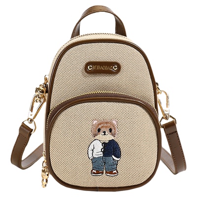 2025新款小熊包刺绣帆布手机包