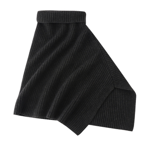 加厚元宝针高领披肩羊绒斜肩围巾女秋冬新款外搭宽松保暖针织衫