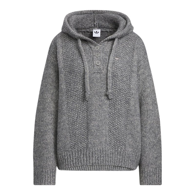 Adidas/阿迪达斯官方正品三叶草女士针织连帽保暖套头衫KS5967