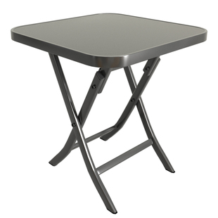 钢化玻璃餐桌家用折叠方桌小户型饭桌简易圆桌桌子出租屋阳台户外