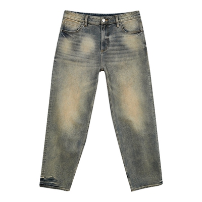 908杰克琼斯春季舒适酷感街头风廓形水洗做旧牛仔裤长裤子男装士