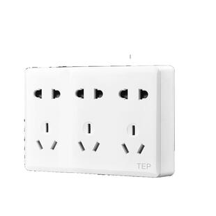 国际电工明线明装开关插座面板带开关墙上墙壁固定插板免打孔超薄