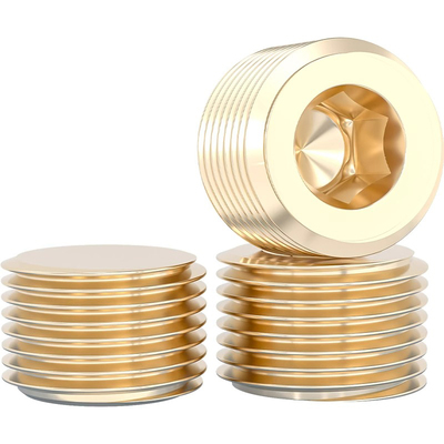 【全网热销】纯黄铜内六角堵头