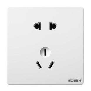 SOBEN松本电工插座86型家用面板墙壁暗装USB五孔插座开关C3.1白