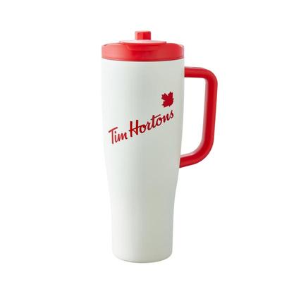 Tims不锈钢保温杯1200ml大容量保温壶316不锈钢水杯吸管保温杯