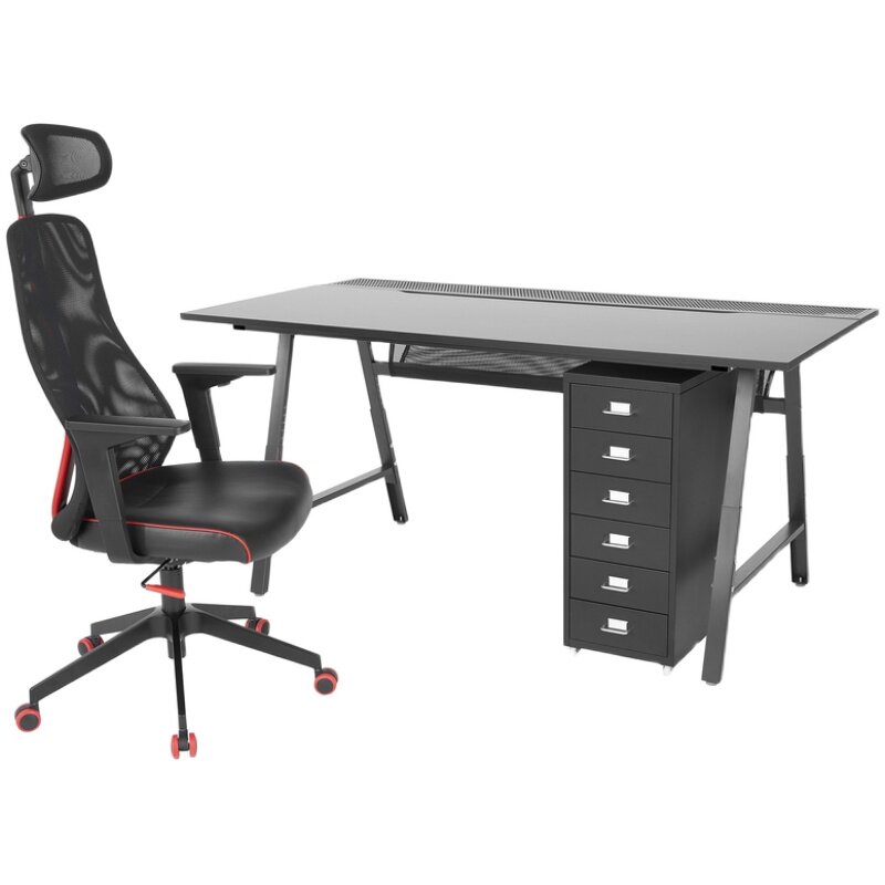 IKEA宜家乌斯佩电竞桌椅组合电脑桌办公桌可升降桌子