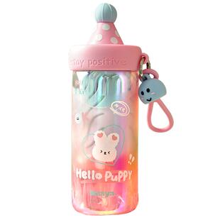 bocyo水杯玻璃杯女高颜值吸管学生夏天泡茶新款茶水分离可爱杯子