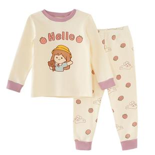 女童秋衣秋裤秋冬季全棉毛衫宝宝保暖睡衣加厚家居服儿童内衣套装