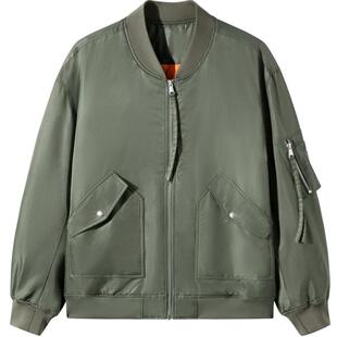 GXG男装 美式飞行员夹克男夹棉保暖夹克棒球领外套 2024冬季品