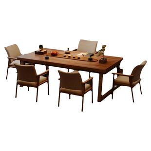 实木茶桌椅组合一桌五椅2024新款新中式阳台喝泡茶桌办公室小茶台