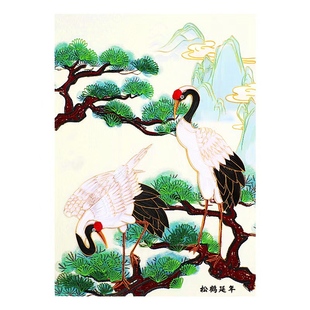 赛卓A3松鹤延年国风衍纸画材料包工具套装学生非遗社团活动课手工diy创意国潮国粹衍纸作品送礼工艺品