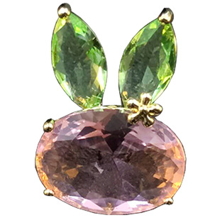 可爱日系粉色兔子胸针女潮个性设计感仿水晶领针防走光扣配饰5205