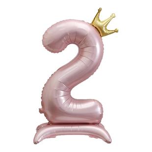 42寸底座蓝色数字气球拍照生日儿童女孩周岁大号铝膜场景装饰布置