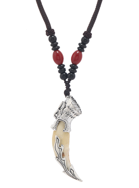 复古民族风真狗牙项链男女款