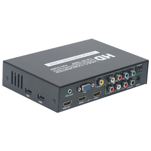 优霆CVBS/HDMI/YPBPR/VGA色差转HDMI高清视频转换器倍线切换器