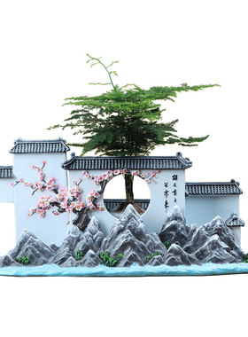 原创微景观园林风树脂工艺品装饰