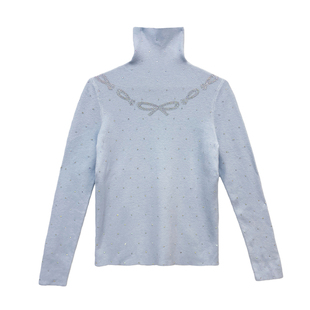 高领针织衫女长袖2026秋冬新款气质烫钻打底上衣修身内搭套头毛衣