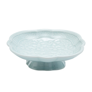 中式禅意大号佛手柑高脚托盘高颜值佛手瓜摆放盘佛手大果陶瓷器皿