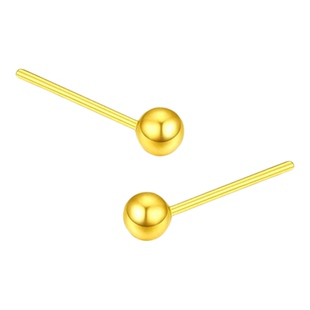 正品美菲18k金小豆豆金珠耳钉女款精致百搭耳饰不脱模【WT0239】