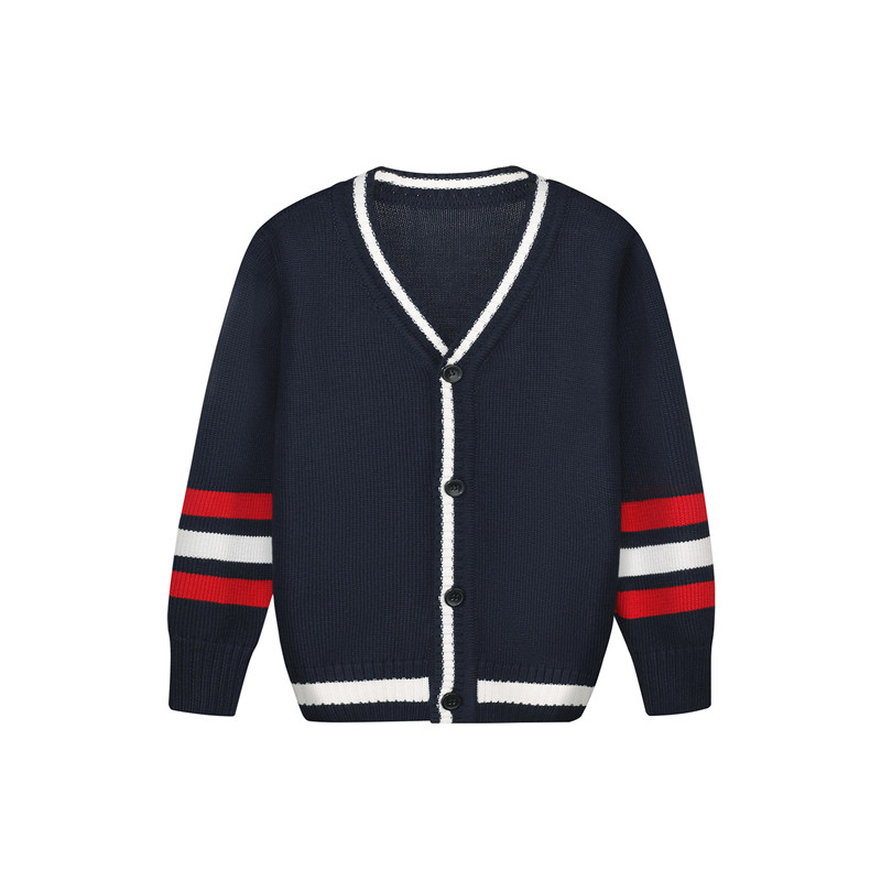 春秋季英伦风幼儿园服冬季毛织纯棉长袖开衫童小学生上衣班服校服