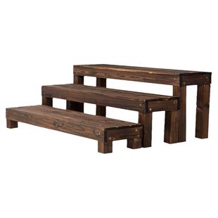 防腐户外实木阳台花架子阶梯式庭院置物架盆景架多层增高踏步台阶