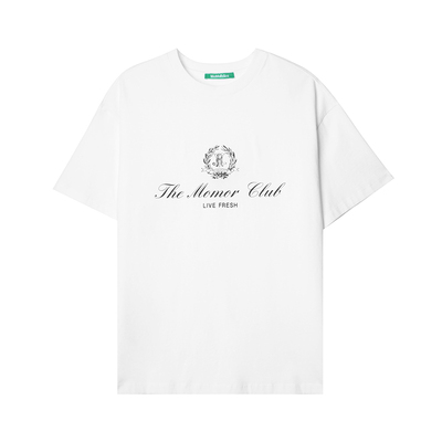 Momordica纯棉短袖白色圆领T恤