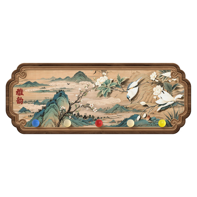 中古风新款玄关洞洞板置物挂钩架