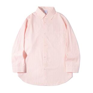 WASSUP竖条纹防晒衬衫男女秋季高级感薄款宽松情侣装长袖衬衣外套